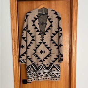Frye Black and Tan Geometric Women's Cardigan